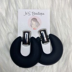 Black and silver earrings